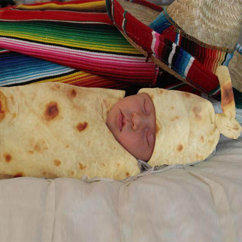 Baby Burrito Swaddle Blanket and Hat Set by HitMyNeed