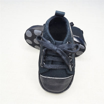 Baby Canvas Star Print First Walker Sneakers all-black-star 13-18months13cm by HitMyNeed