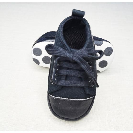 Baby Canvas Star Print First Walker Sneakers allblack 7-12-months12cm by HitMyNeed