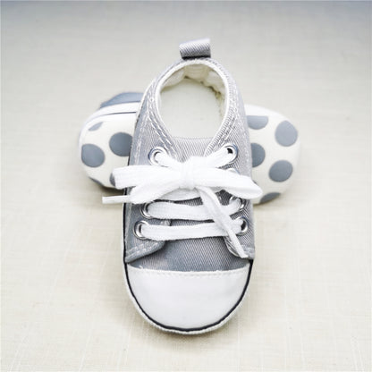 Baby Canvas Star Print First Walker Sneakers baby-gray-star 7-12-months12cm by HitMyNeed