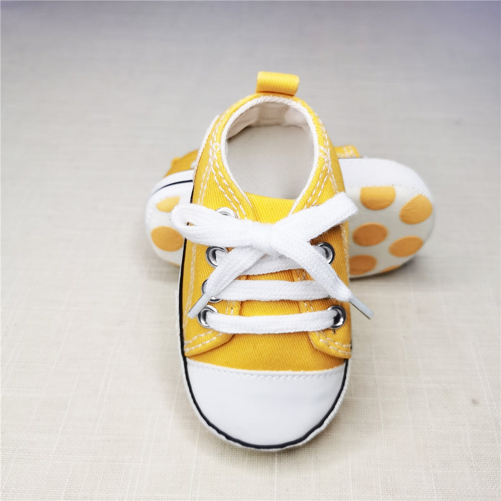 Baby Canvas Star Print First Walker Sneakers baby-yellow-star 0-6-months11cm by HitMyNeed