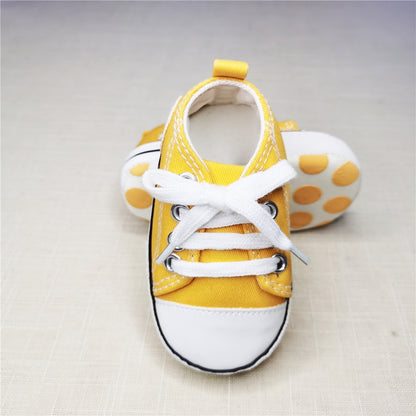 Baby Canvas Star Print First Walker Sneakers baby-yellow-star 0-6-months11cm by HitMyNeed