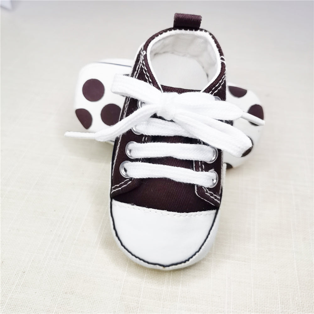 Baby Canvas Star Print First Walker Sneakers brown 7-12-months12cm by HitMyNeed