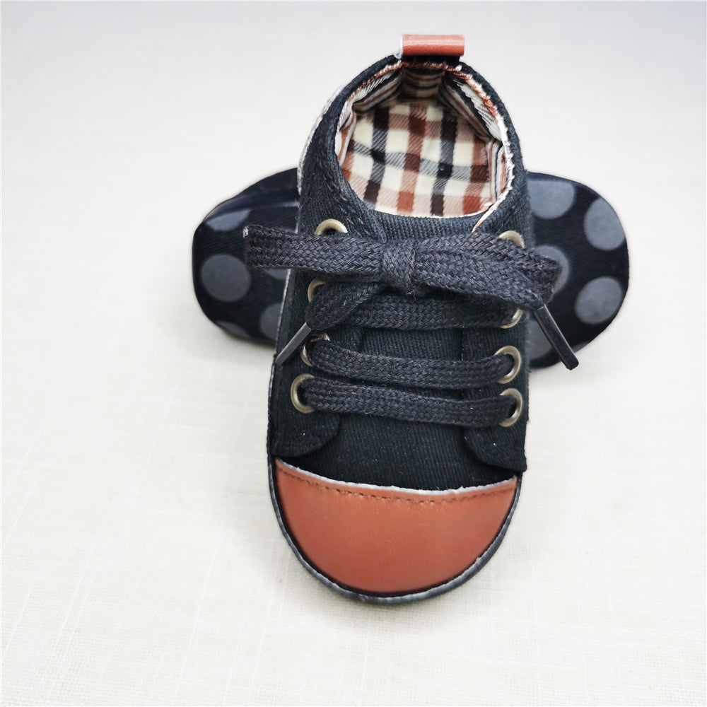Baby Canvas Star Print First Walker Sneakers brown-plaid 7-12-months12cm by HitMyNeed