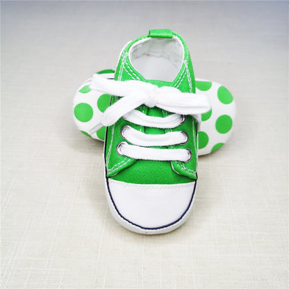 Baby Canvas Star Print First Walker Sneakers green-star 7-12-months12cm by HitMyNeed