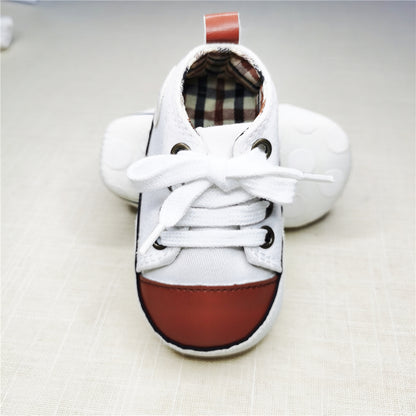 Baby Canvas Star Print First Walker Sneakers pu-white-star 7-12-months12cm by HitMyNeed
