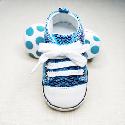 Baby Canvas Star Print First Walker Sneakers shining-blue 7-12-months12cm by HitMyNeed