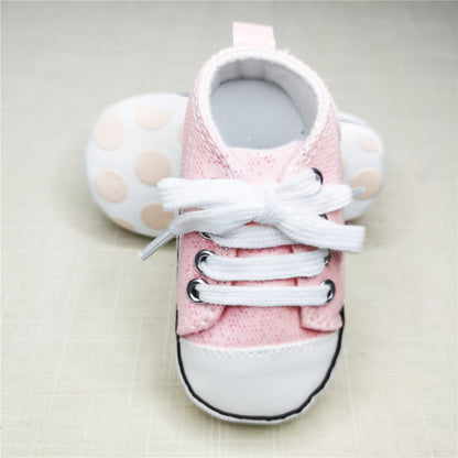 Baby Canvas Star Print First Walker Sneakers shining-pink 7-12-months12cm by HitMyNeed