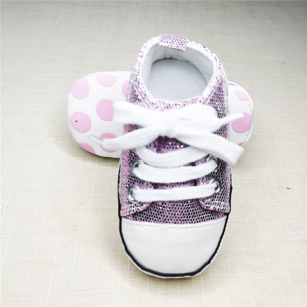 Baby Canvas Star Print First Walker Sneakers shining-purple 7-12-months12cm by HitMyNeed