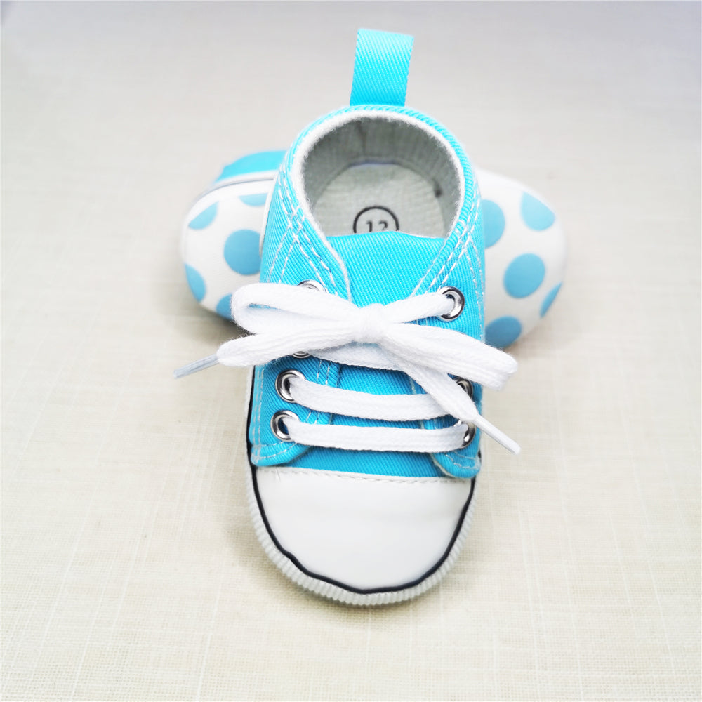 Baby Canvas Star Print First Walker Sneakers skublue-star 0-6-months11cm by HitMyNeed