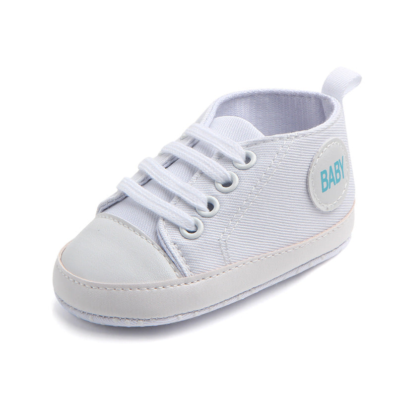 Baby Canvas Star Print First Walker Sneakers white-baby 7-12-months12cm by HitMyNeed