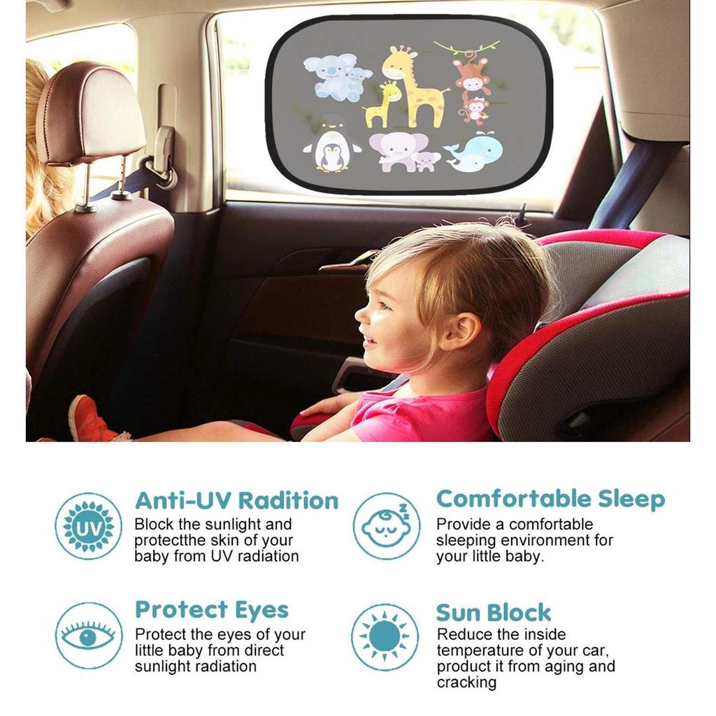 Baby Car Sun Shades (2-Pack) UV Protection by HitMyNeed