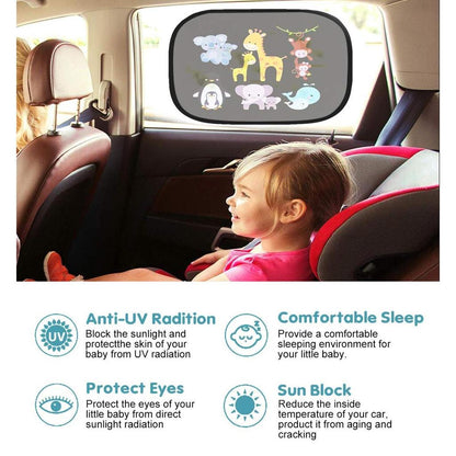 Baby Car Sun Shades (2-Pack) UV Protection by HitMyNeed