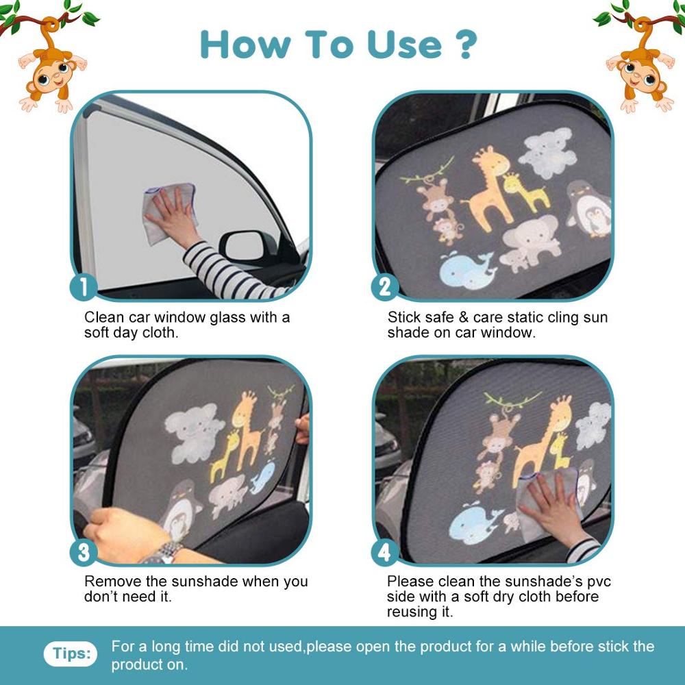 Baby Car Sun Shades (2-Pack) UV Protection by HitMyNeed
