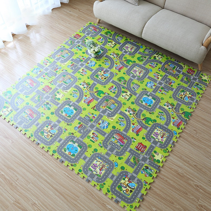 Baby Foam Play Mats with Road Design (9 Pcs) by HitMyNeed