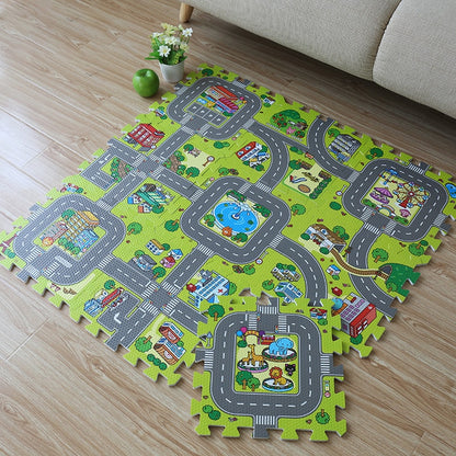 Baby Foam Play Mats with Road Design (9 Pcs) by HitMyNeed