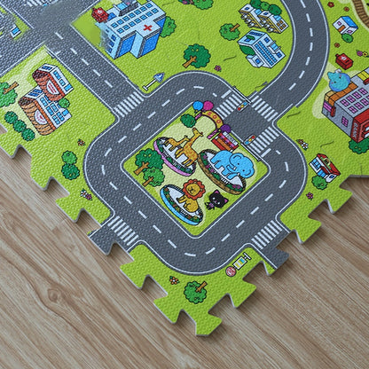 Baby Foam Play Mats with Road Design (9 Pcs) by HitMyNeed