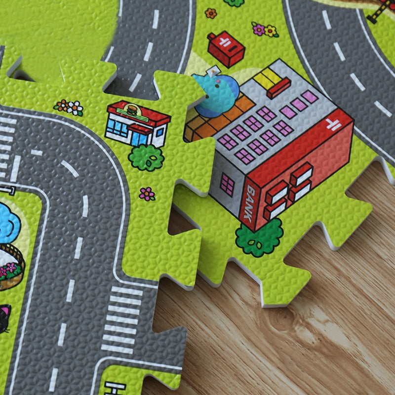 Baby Foam Play Mats with Road Design (9 Pcs) by HitMyNeed
