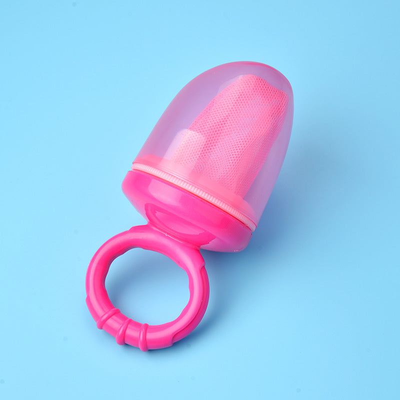 Baby Fruit Mesh Teether Pacifier Feeder pink by HitMyNeed