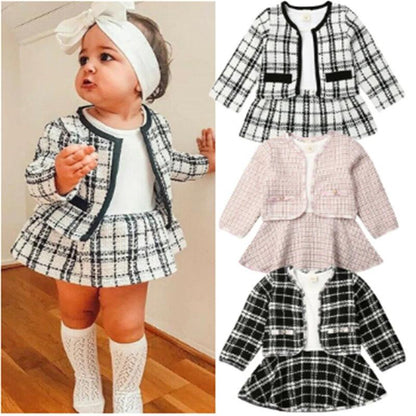 Baby Girl Plaid Coat and Tutu Dress Set 0-6 Years by HitMyNeed