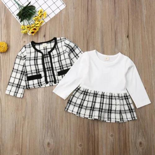 Baby Girl Plaid Coat and Tutu Dress Set 0-6 Years by HitMyNeed