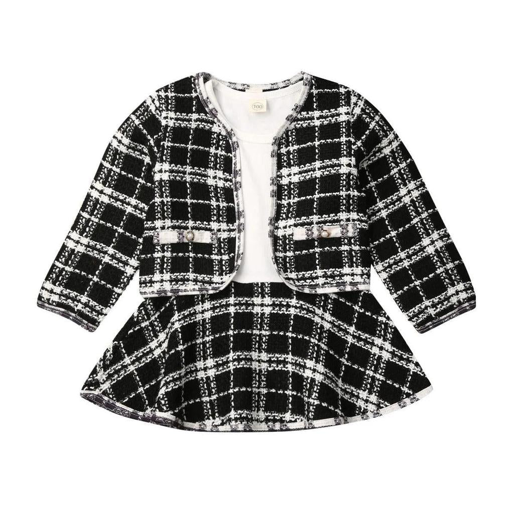 Baby Girl Plaid Coat and Tutu Dress Set 0-6 Years black 3-to-4t by HitMyNeed