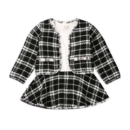 Baby Girl Plaid Coat and Tutu Dress Set 0-6 Years black 3-to-4t by HitMyNeed