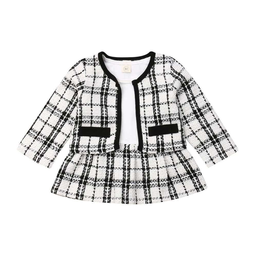 Baby Girl Plaid Coat and Tutu Dress Set 0-6 Years white 18-to-24m by HitMyNeed