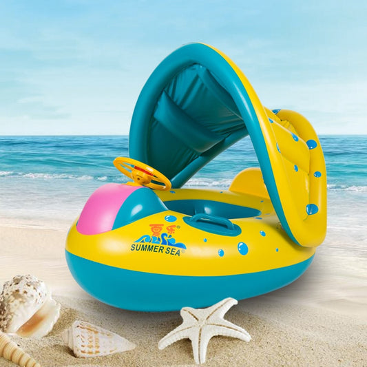 Baby Inflatable Boat Floater with Removable Sunshade by HitMyNeed