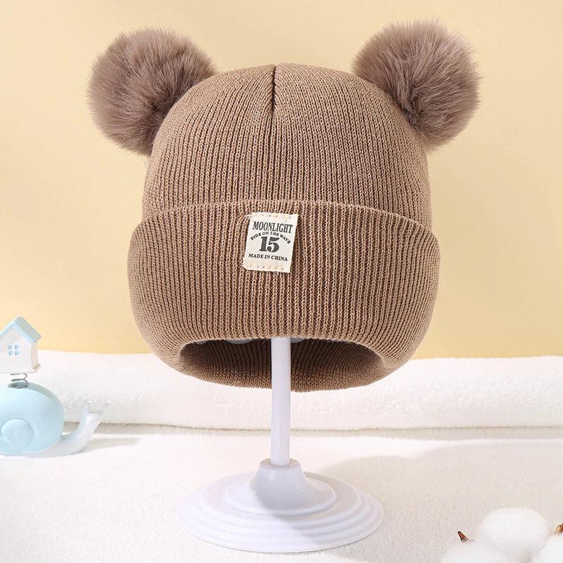 Baby Knit Beanie with Double Pom Pom (0-3 Years) by HitMyNeed