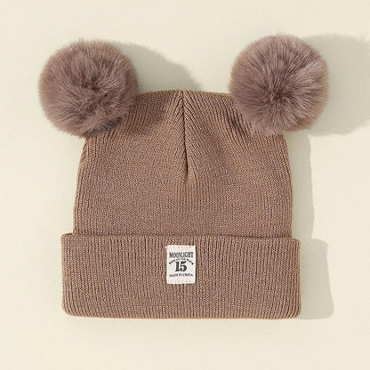 Baby Knit Beanie with Double Pom Pom (0-3 Years) by HitMyNeed