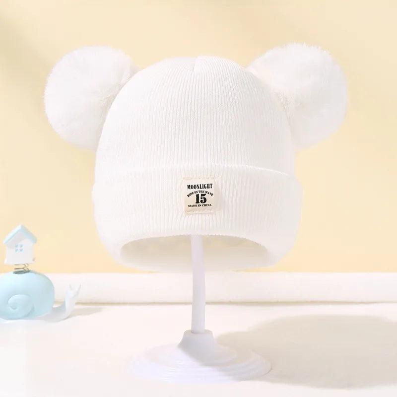 Baby Knit Beanie with Double Pom Pom (0-3 Years) by HitMyNeed