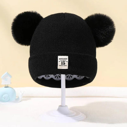 Baby Knit Beanie with Double Pom Pom (0-3 Years) by HitMyNeed