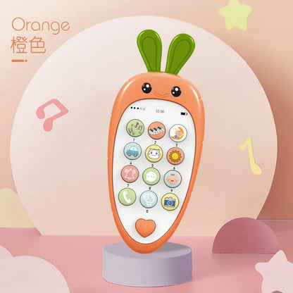 Baby Phone Toy with Music, Lights & Teether orange by HitMyNeed