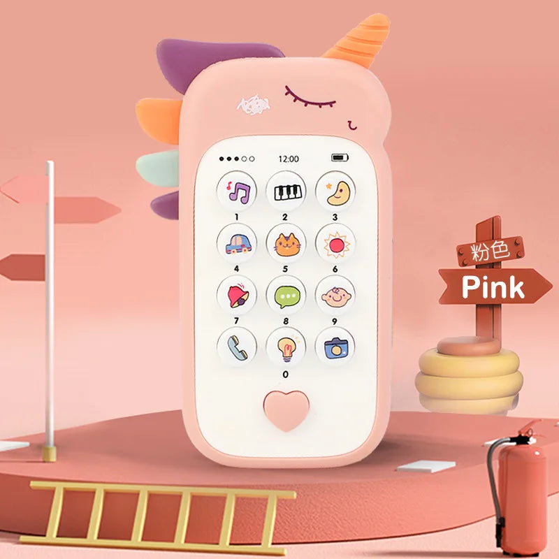Baby Phone Toy with Music, Lights & Teether pink by HitMyNeed