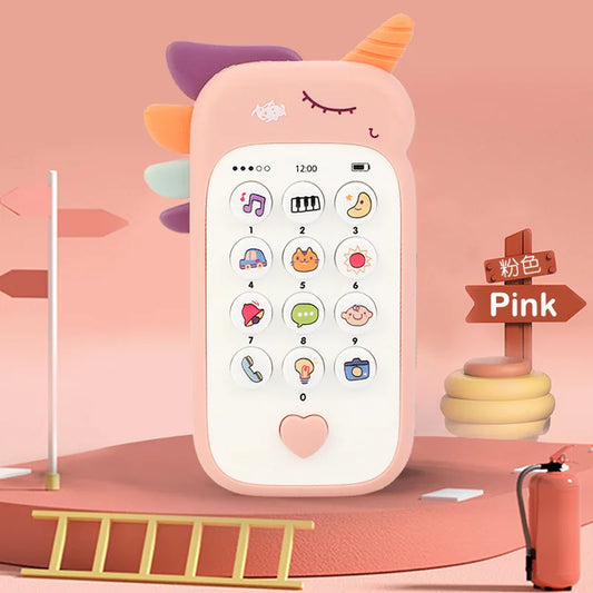 Baby Phone Toy with Music, Lights & Teether pink by HitMyNeed