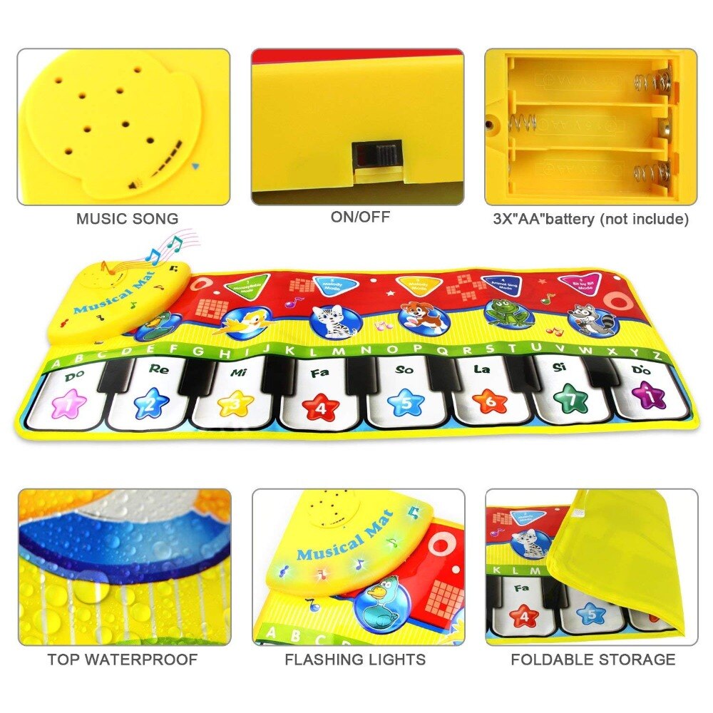 Baby Piano Mat Interactive Musical Play Mat by HitMyNeed