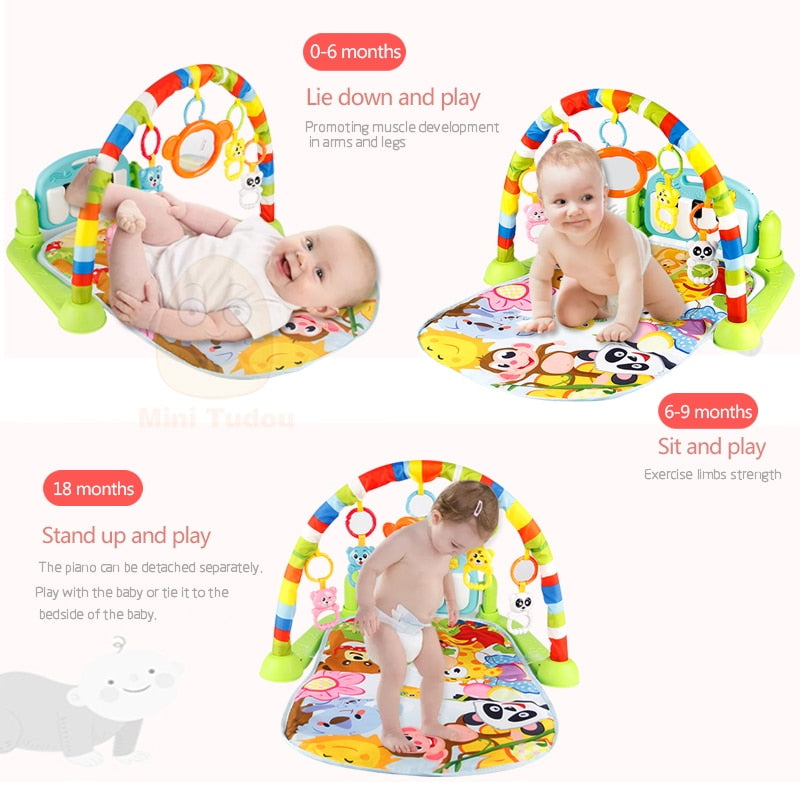 Baby Play Gym Mat with Detachable Piano & Toys by HitMyNeed