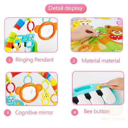 Baby Play Gym Mat with Detachable Piano & Toys by HitMyNeed