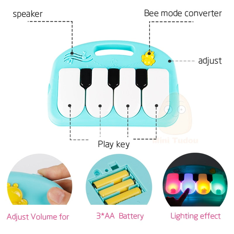 Baby Play Gym Mat with Detachable Piano & Toys by HitMyNeed