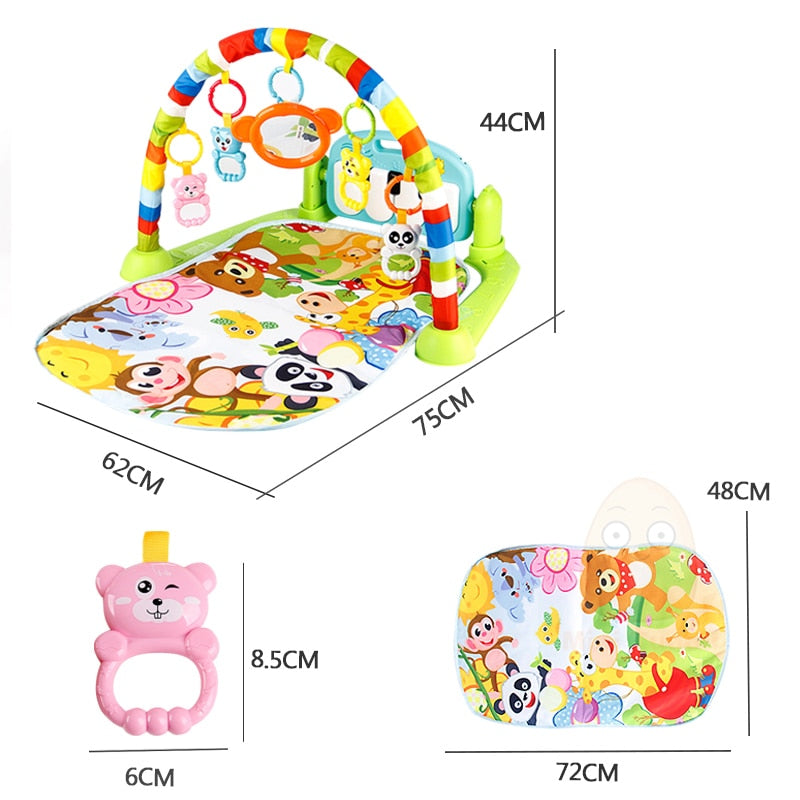 Baby Play Gym Mat with Detachable Piano & Toys by HitMyNeed
