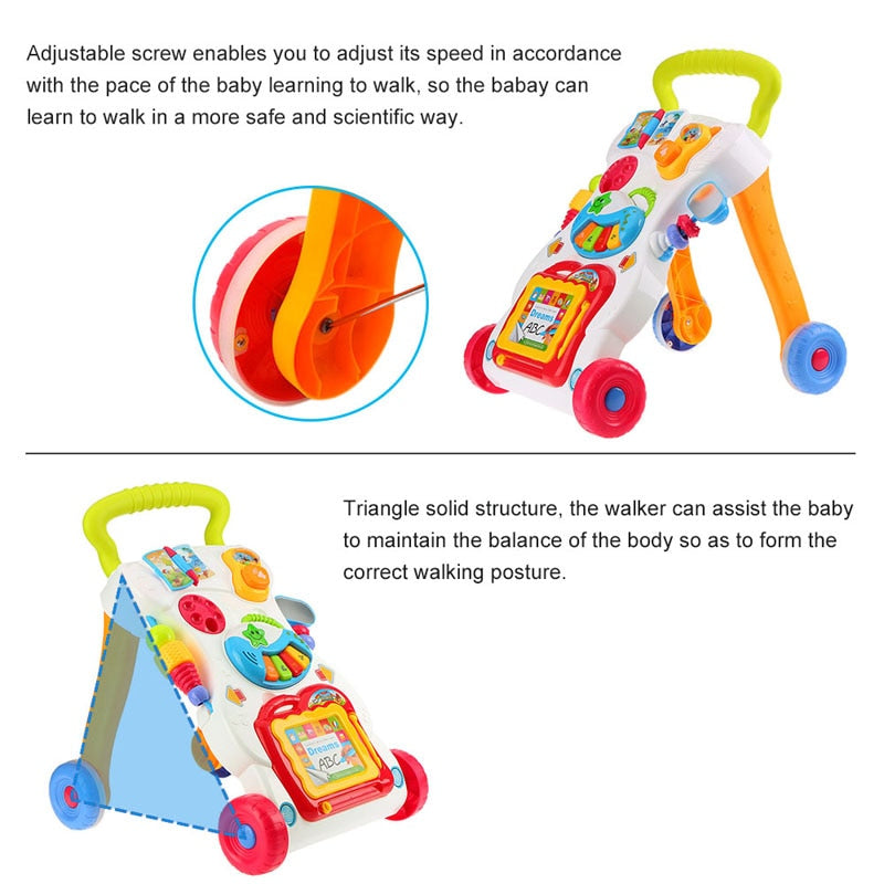 Baby Push Along Walker with Activity Center by HitMyNeed