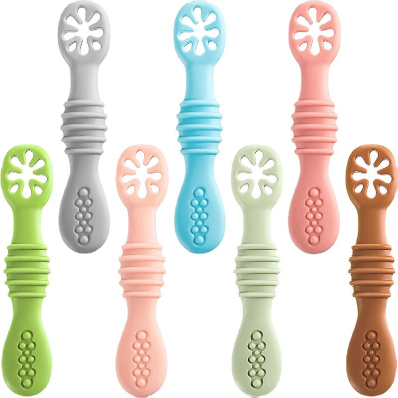 Baby Self-Feeding Silicone Weaning Spoons (Set of 2) by HitMyNeed