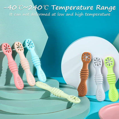 Baby Self-Feeding Silicone Weaning Spoons (Set of 2) by HitMyNeed