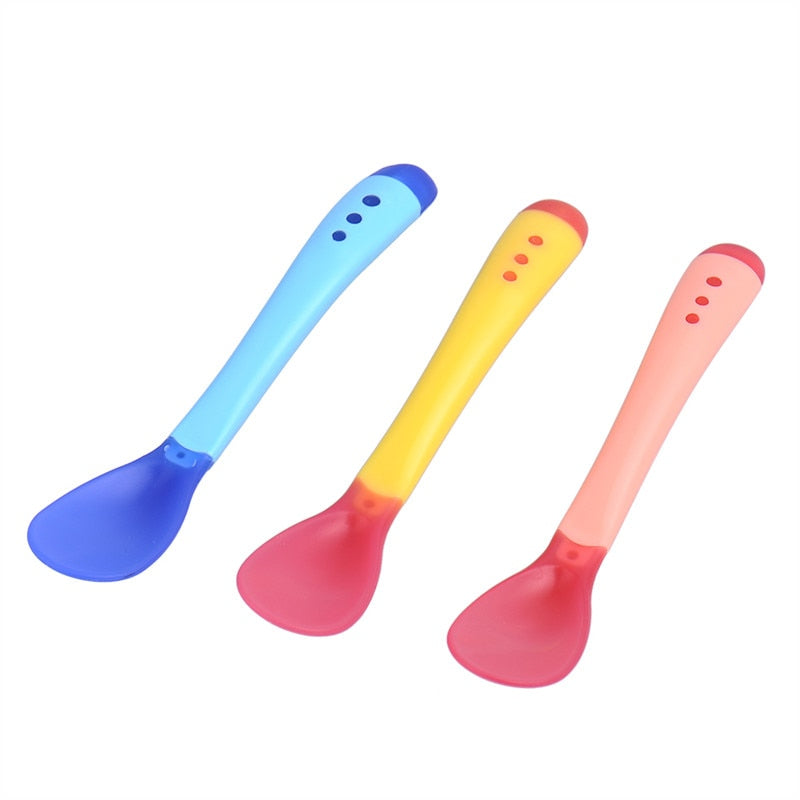 Baby Silicone Heat-Sensing Spoons Set (3 Pack) by HitMyNeed
