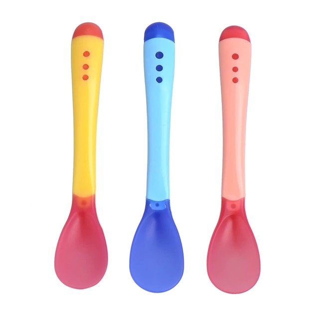 Baby Silicone Heat-Sensing Spoons Set (3 Pack) by HitMyNeed