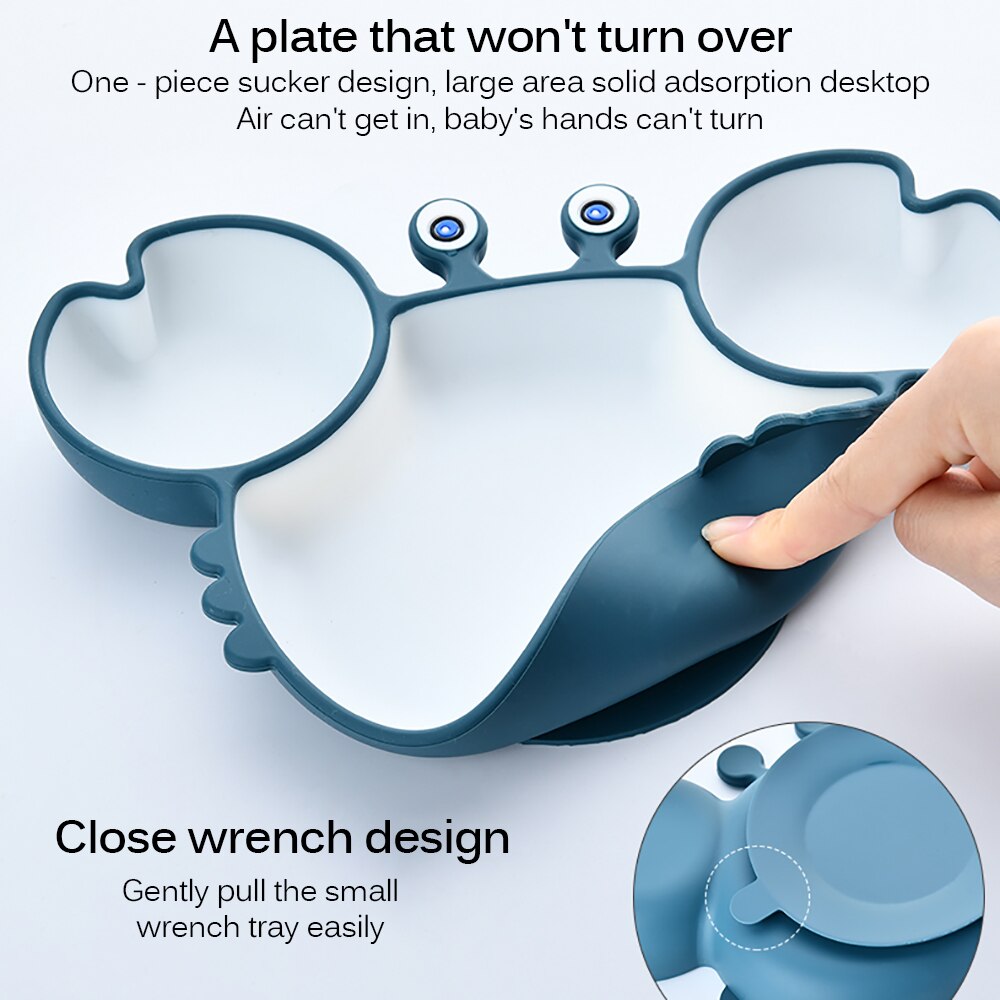 Baby Silicone Suction Bowl with Crab Design by HitMyNeed