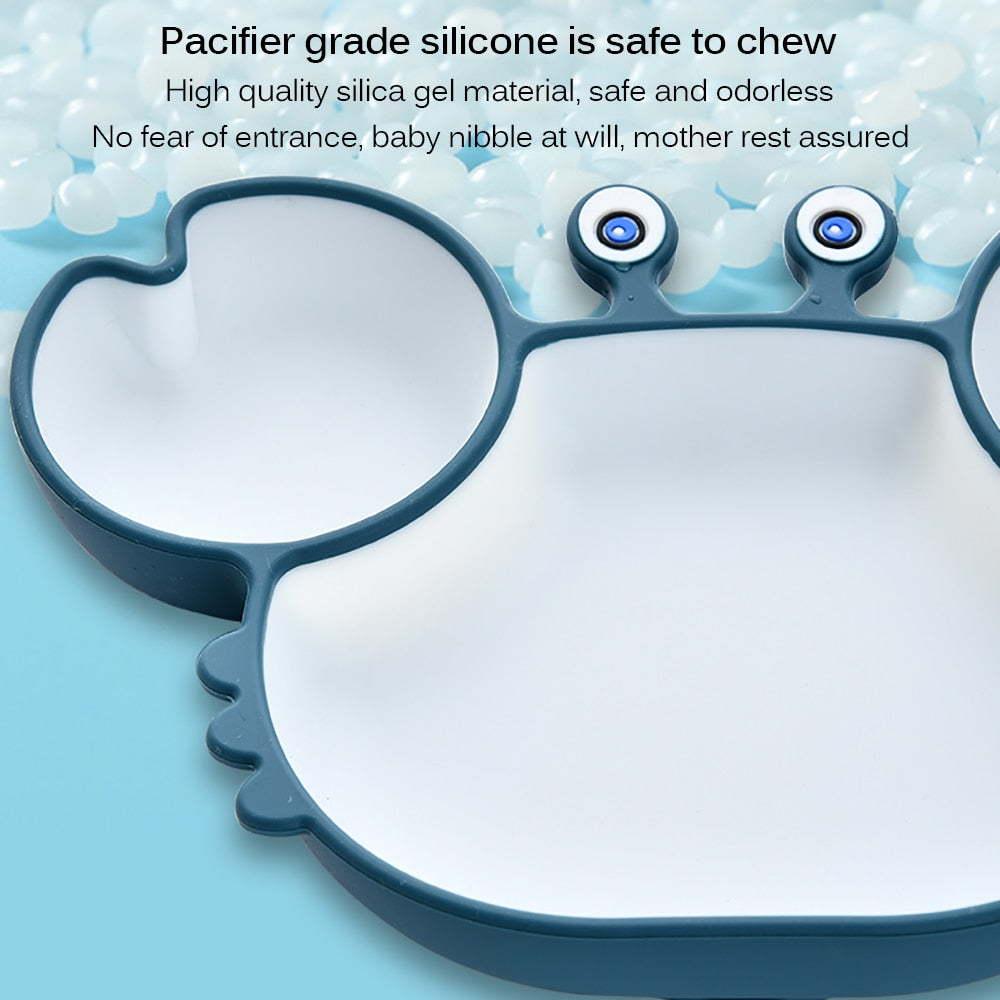 Baby Silicone Suction Bowl with Crab Design by HitMyNeed