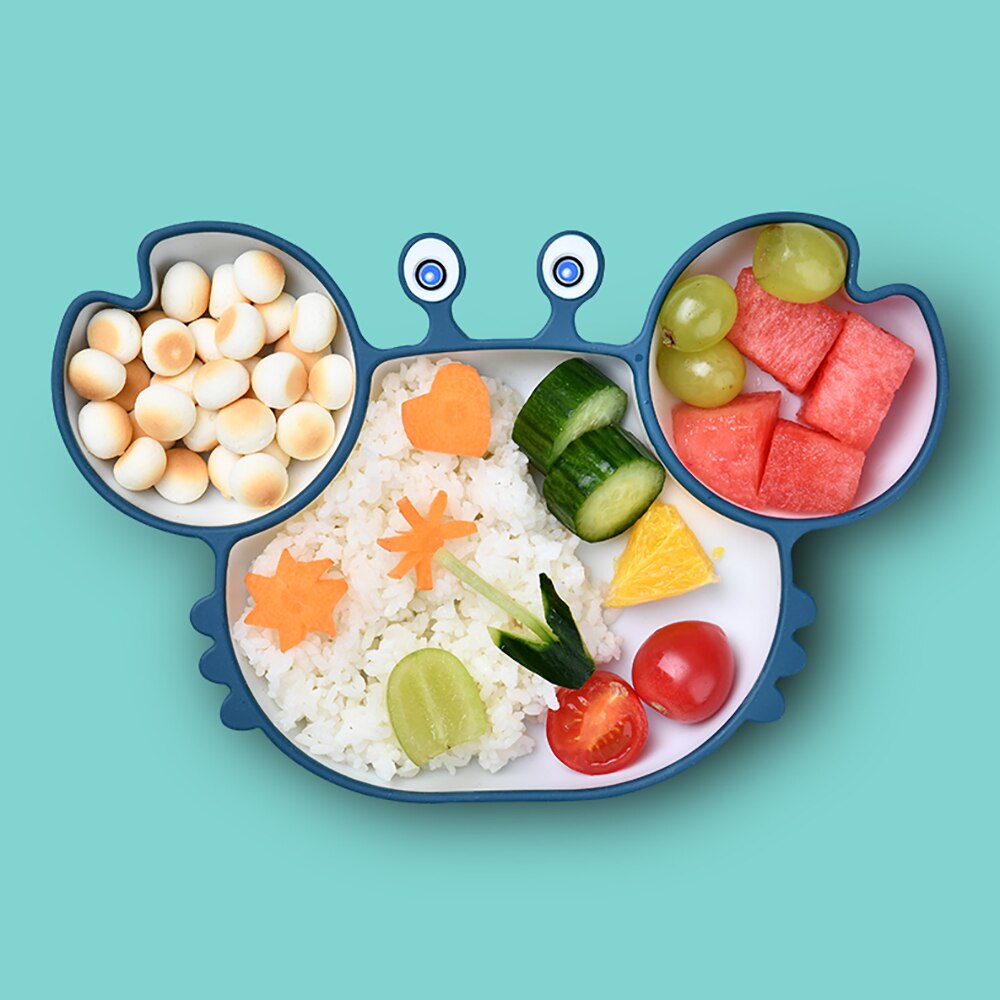 Baby Silicone Suction Bowl with Crab Design by HitMyNeed