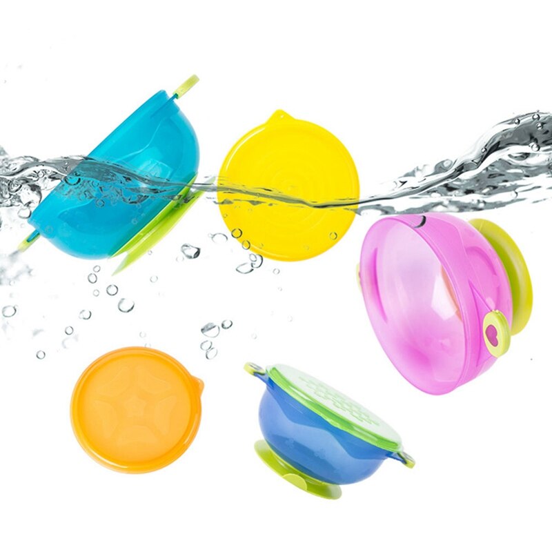 Baby Suction Bowls 3-Piece Set with Lids by HitMyNeed